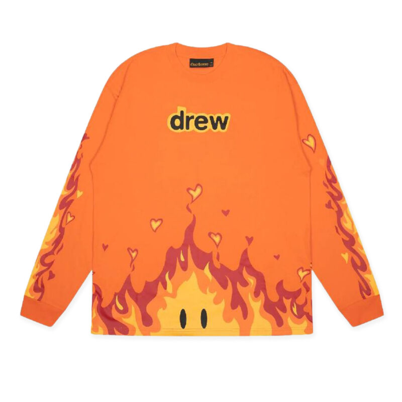 Drew House Fire l/s Tee – Orange