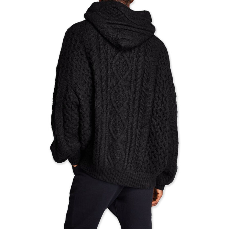 Fear Of God Essentials Cable Knit Hoodie Jet Black (4)