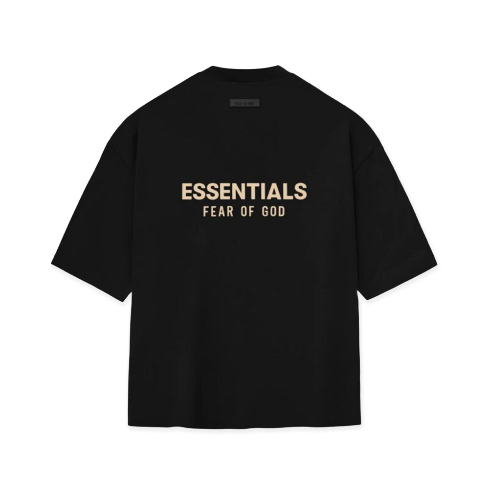 FEAR OF GOD ESSENTIALS V-NECK TEE JET BLACK FALL23