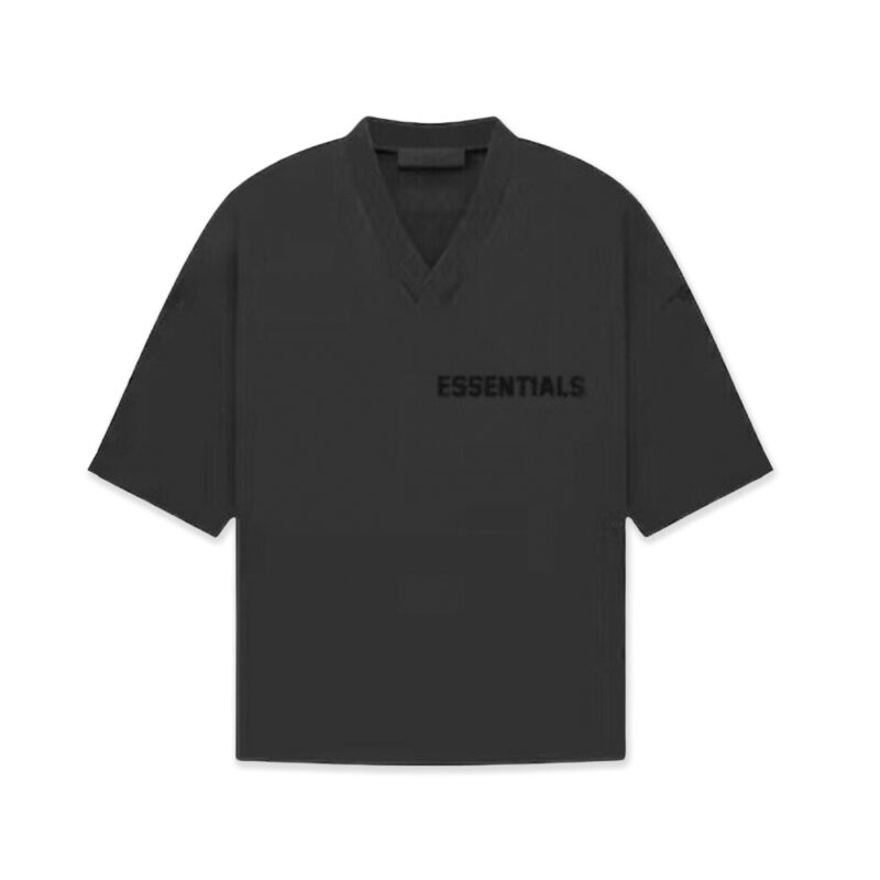 FEAR OF GOD ESSENTIALS V-NECK TEE – JET BLACK